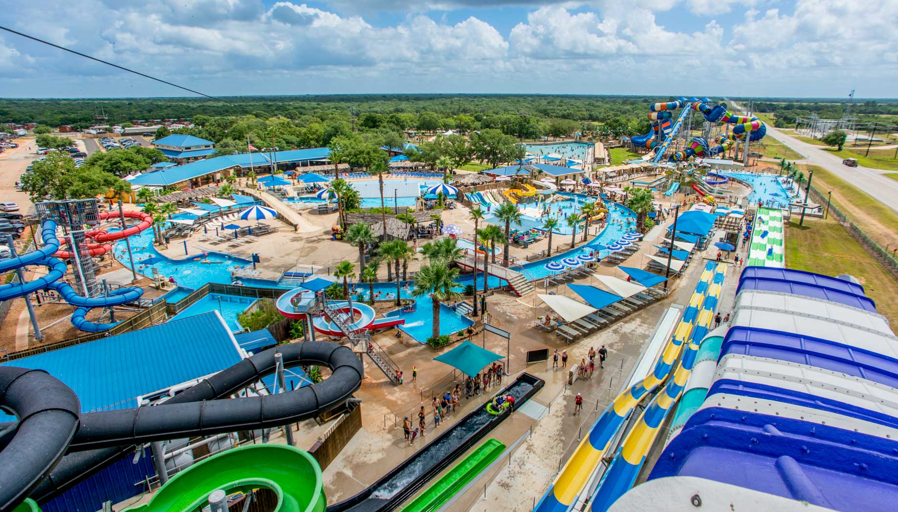 aerial-splashway Aerial overview of Splashway Waterpark.